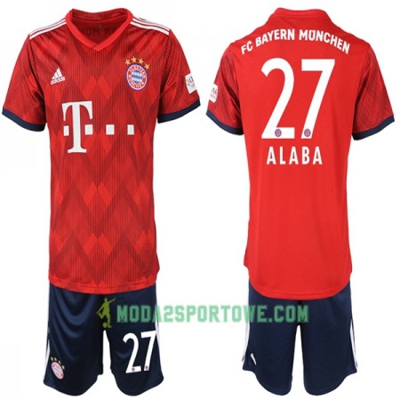 Koszulka Bayern Monachium Alaba 27 Dziecięcy Domowe Stroje Piłkarskie 2018-2019 Krótki Rękaw